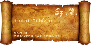 Szuhai Milán névjegykártya